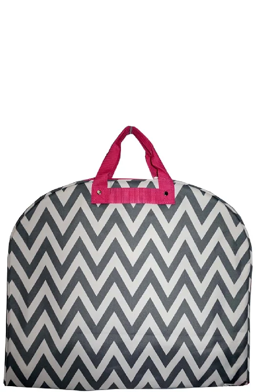 Gray and Hot Pink Chevron Garment Bag