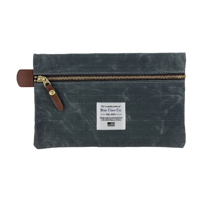 Menara Gridwax Zip Pouch, Charcoal