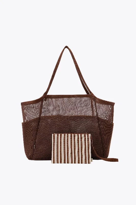 The Mesh Beach Tote in Maple