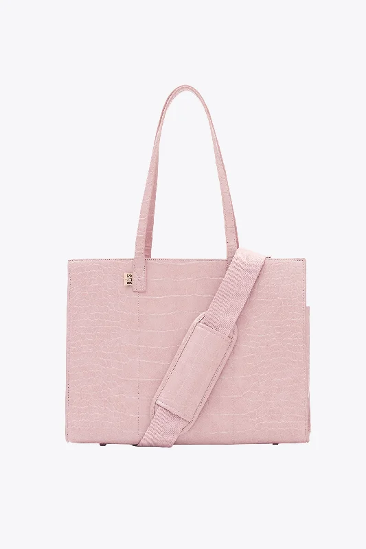 The Work Tote in Atlas Pink Croc