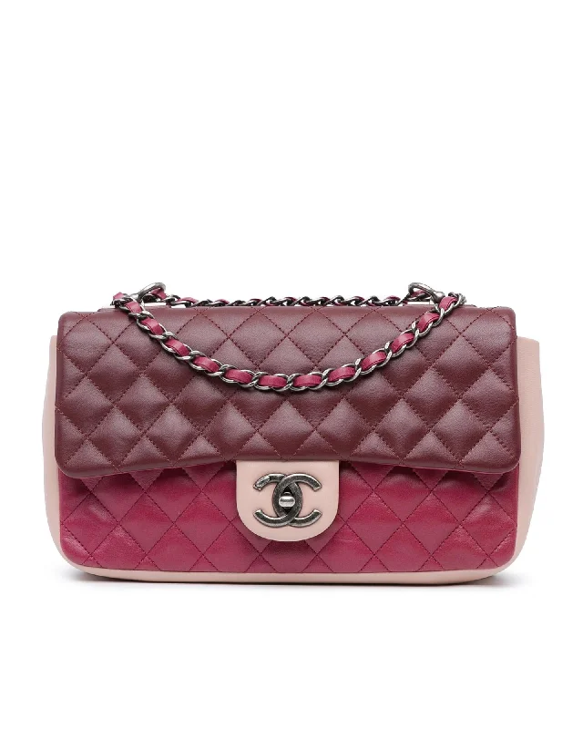 Quilted Lambskin Leather Shoulder Bag with Chain Straps and CC Turn-Lock Closure