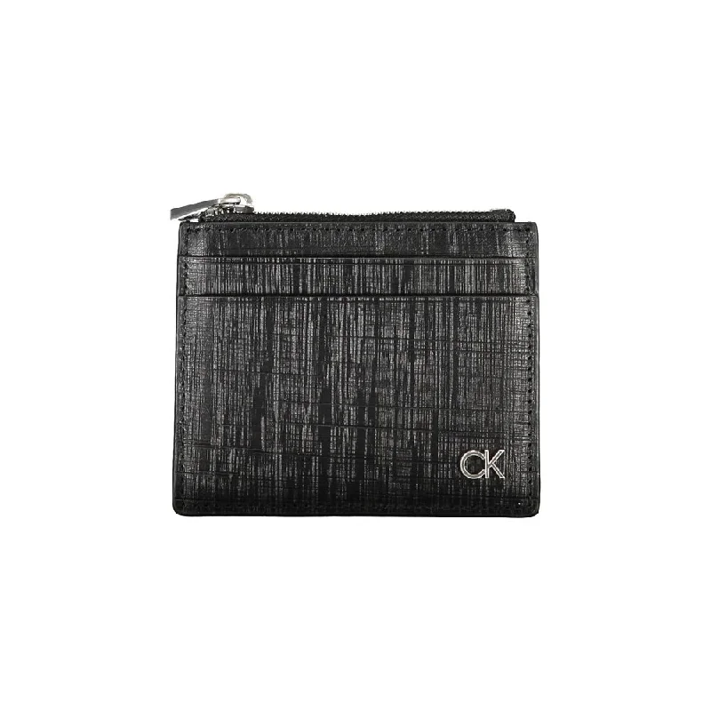 Calvin Klein Sleek Leather Card Holder with Zip Closure