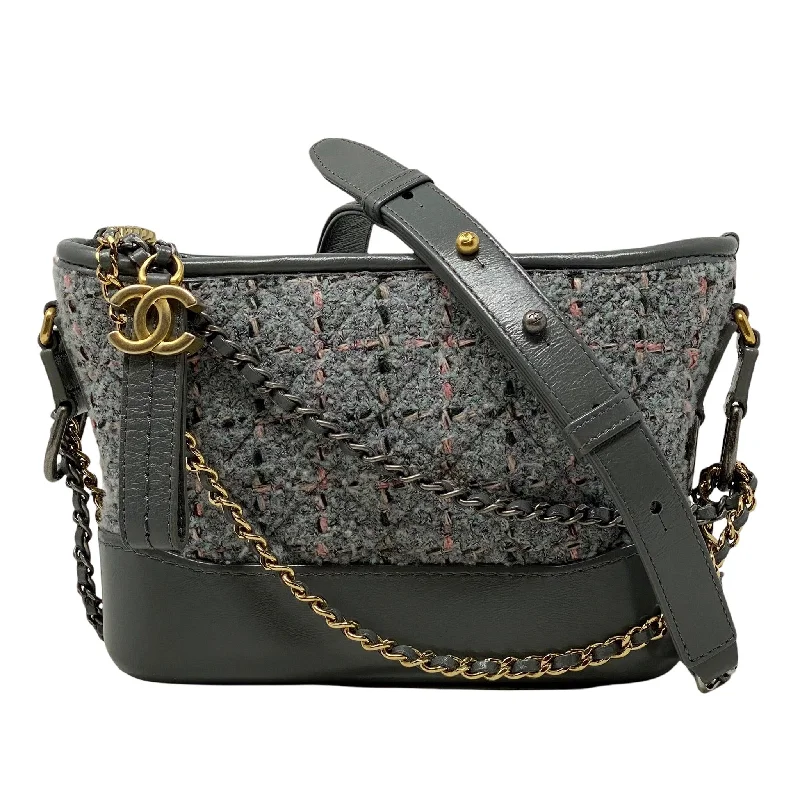 Chanel Gray Tweed Small Gabrielle Hobo Bag