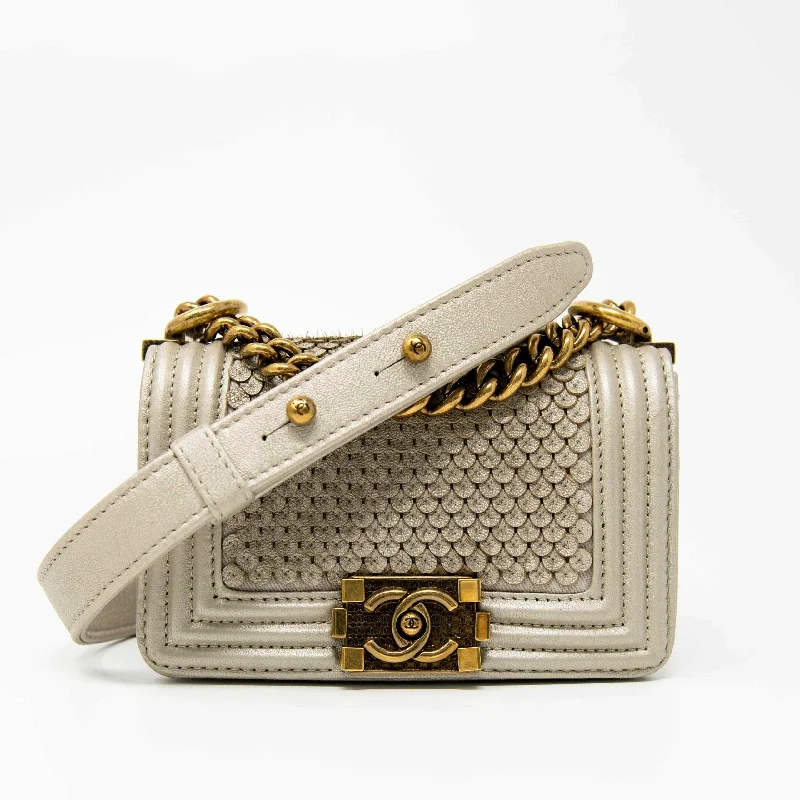 Chanel Metallic Mini Scaled Boy Bag