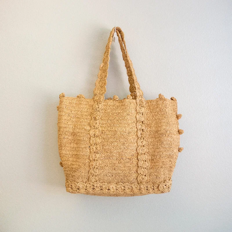 Elena Handbags Soft Raffia Woven Summer Straw Shoulder Bag