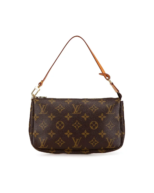 Monogram Canvas Pochette with Vachetta Leather Handle