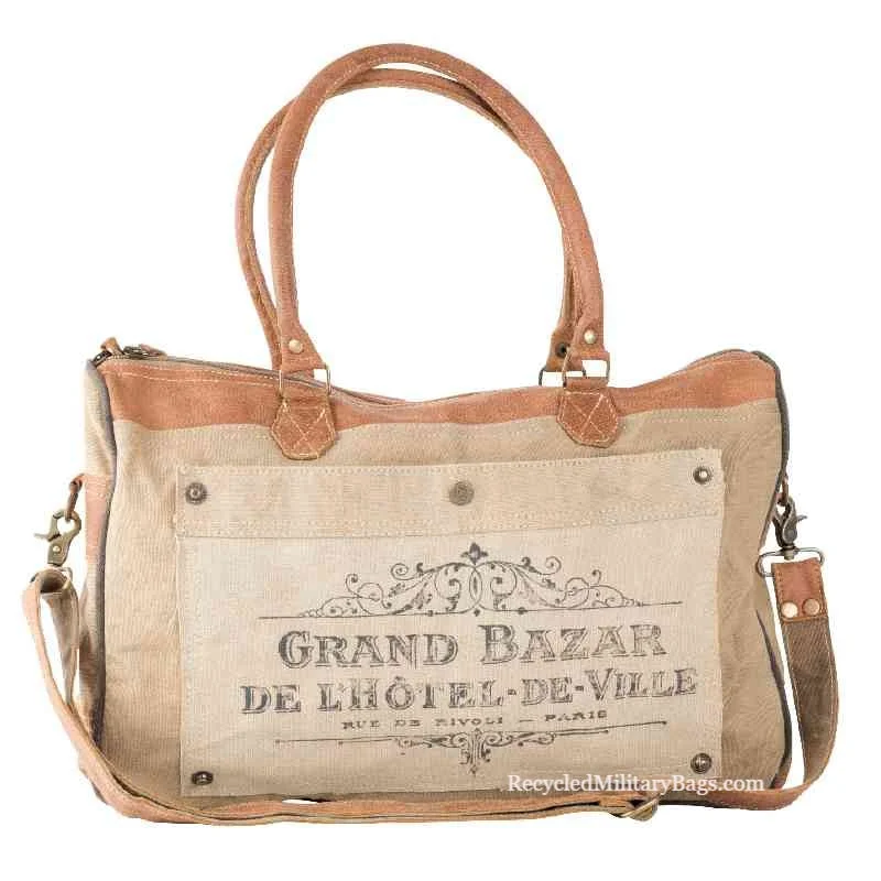 Grand Bazar Sustainable Canvas Purse Tote or Small Weekender