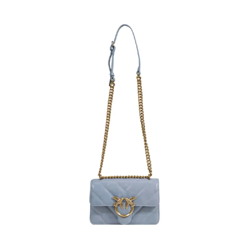 PINKO Blue Leather Handbag – Bold Fall/Winter Elegance