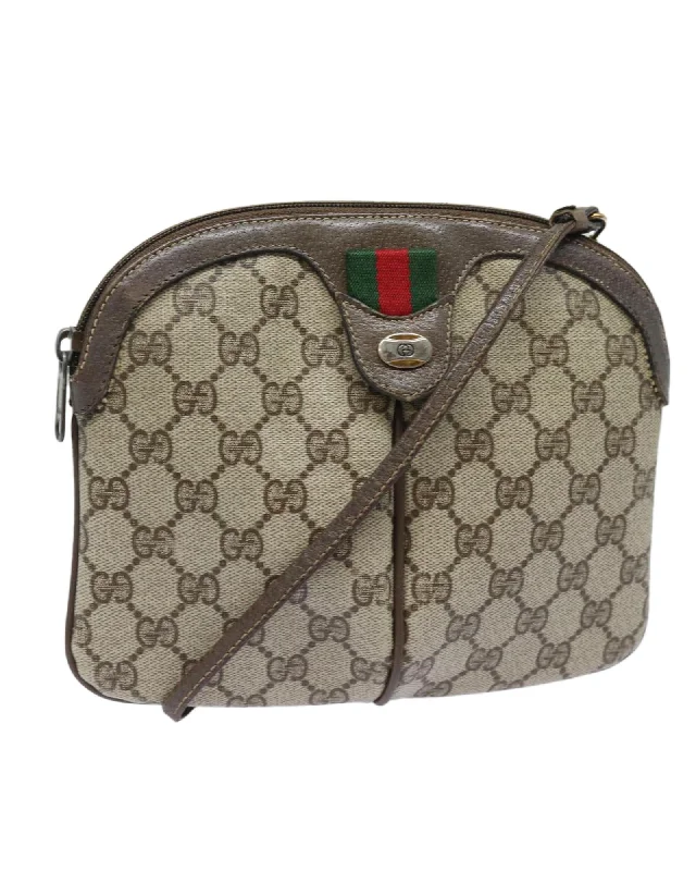 GG Supreme Web Sherry Line Shoulder Bag in PVC Leather and GG Canvas