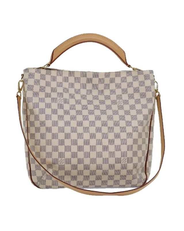 Damier Azur Canvas Shoulder Bag with Dust Bag and Shoulder Strap