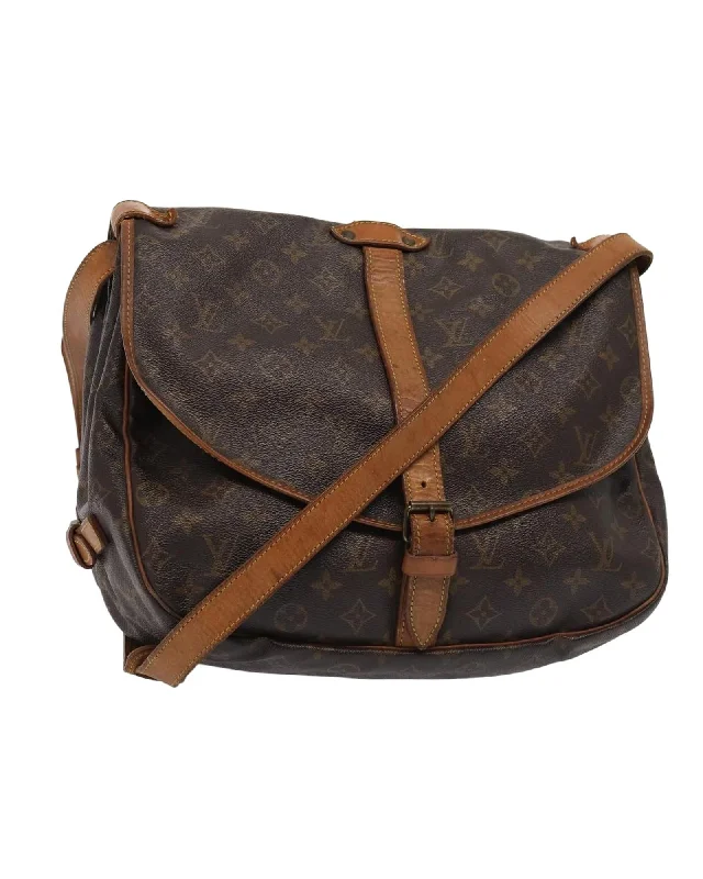 Monogram Canvas Shoulder Bag with Adjustable Strap