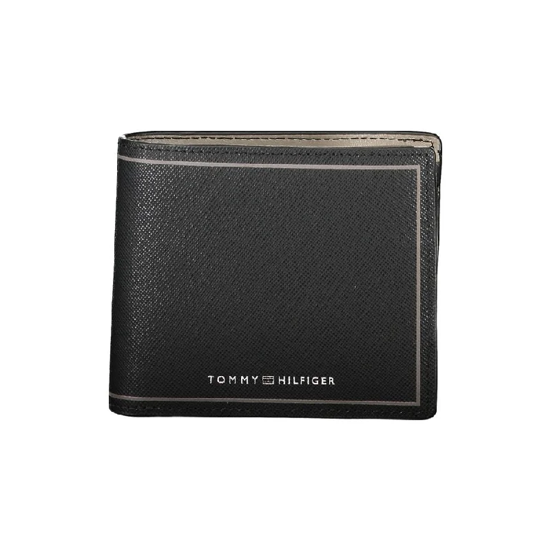 Tommy Hilfiger Elegant Black Leather Bifold Wallet