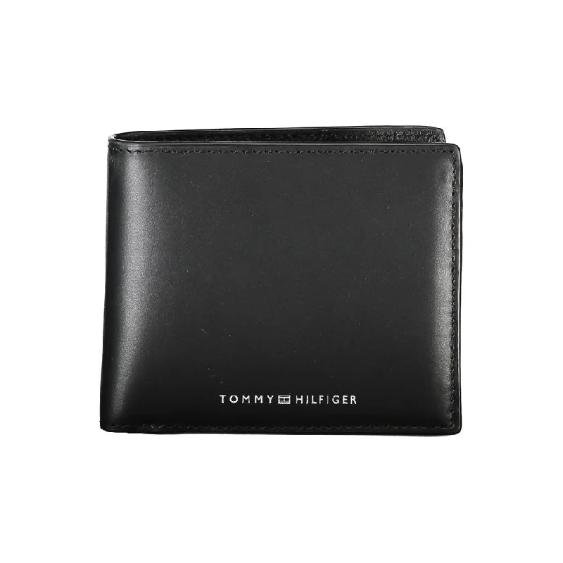 Tommy Hilfiger Sleek Black Leather Wallet for the Modern Man