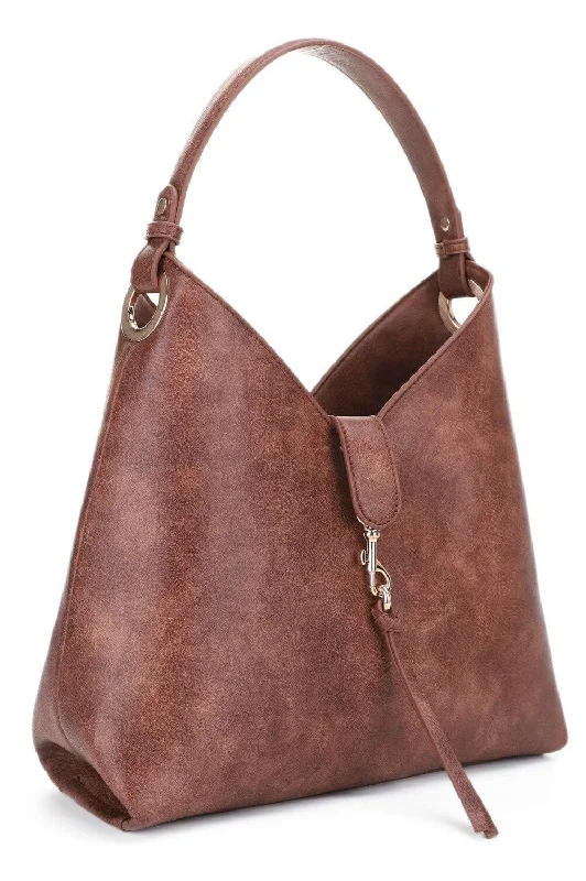 AS20598 Clasp With Tassel Accent Hobo Bag