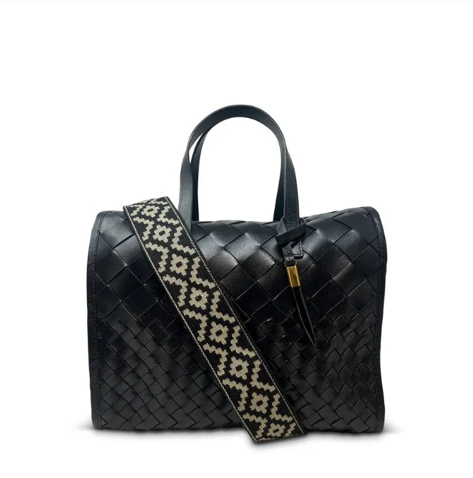 Ella Bag Black Threaded Weave