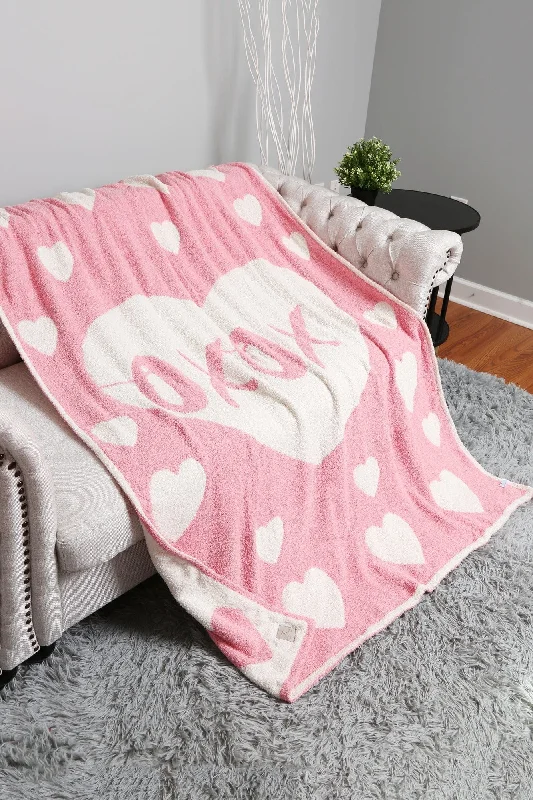 JCL6003 XOXO & Heart Throw Blanket