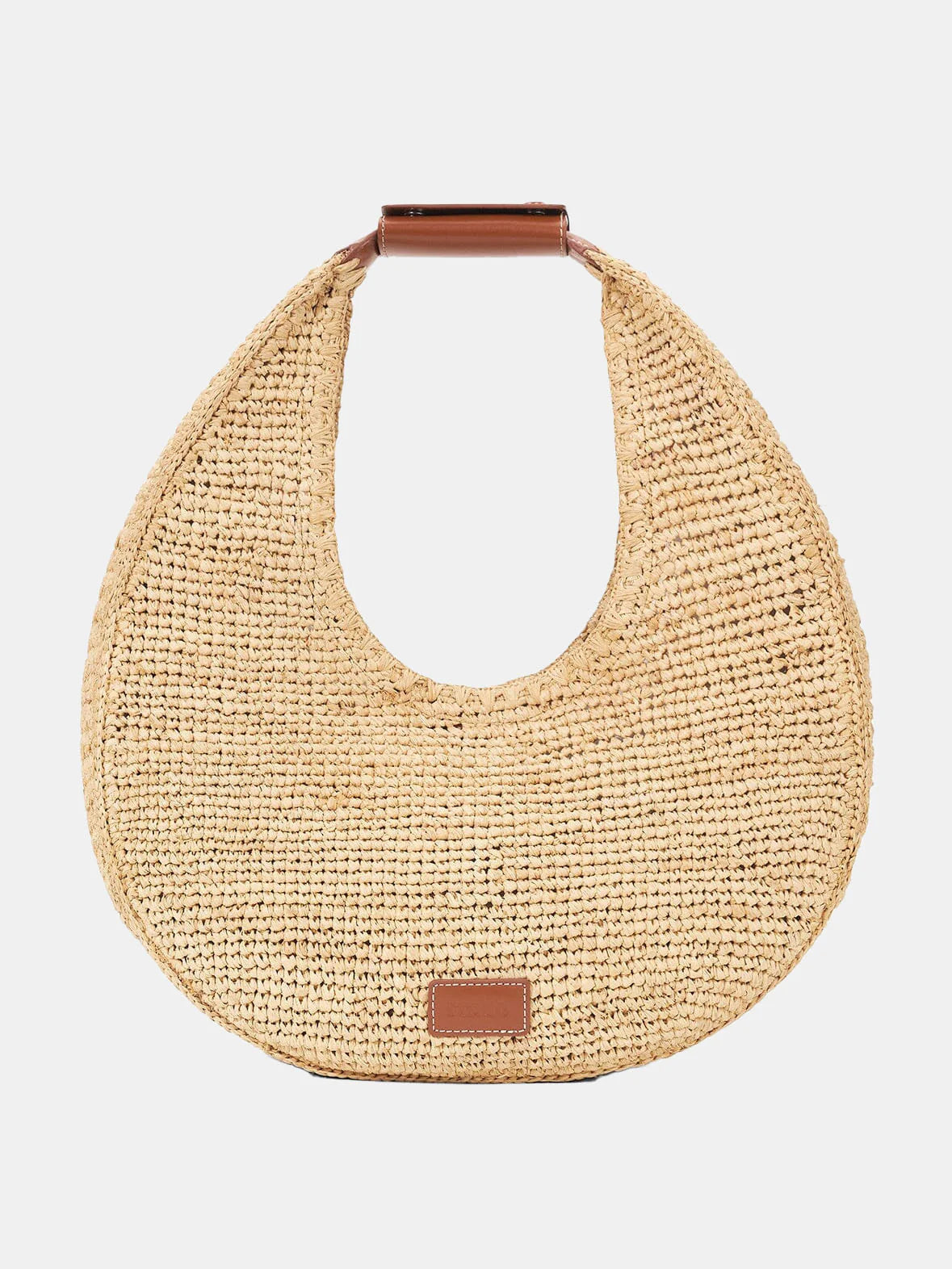 Large Raffia Moon Bag Natural/Tan