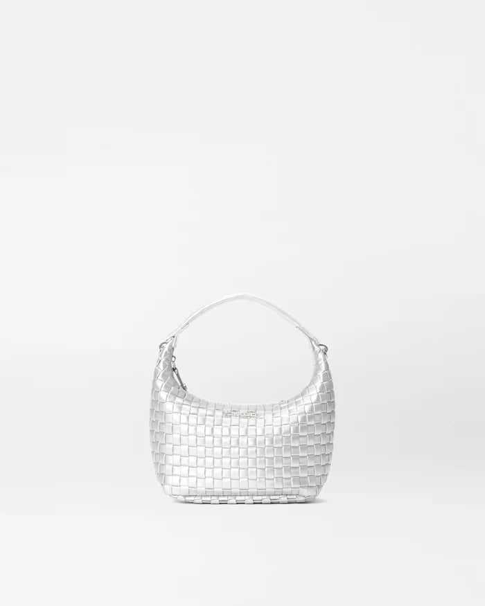 Mini Woven Hobo Matte Silver