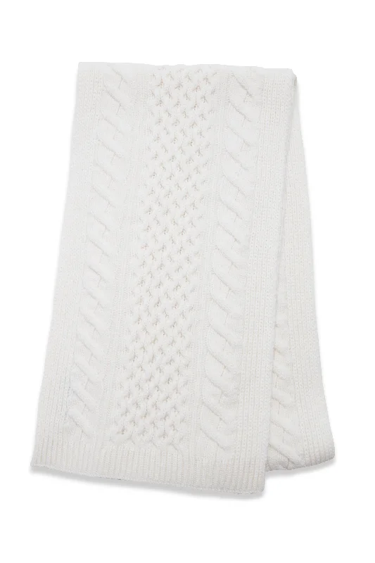 Nolte Knit Scarf in Ivory Cashmere